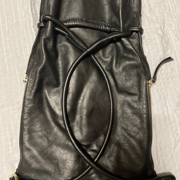 Genuine Italian leather braided black backpack - Picture 2 of 5